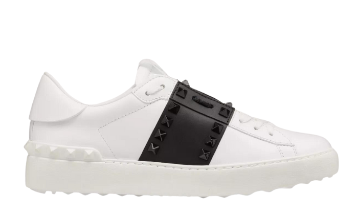 VALENTINO GARAVANI ROCKSTUD UNTITLED CALFSKIN SNEAKERS WITH MATCHING STUDS
