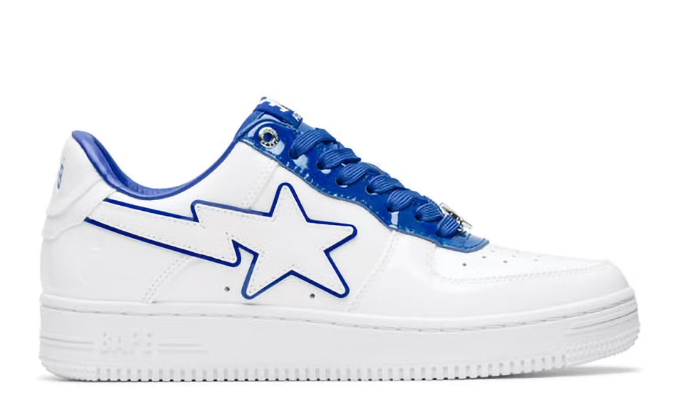 BAPE STA PATENT LEATHER WHITE BLUE