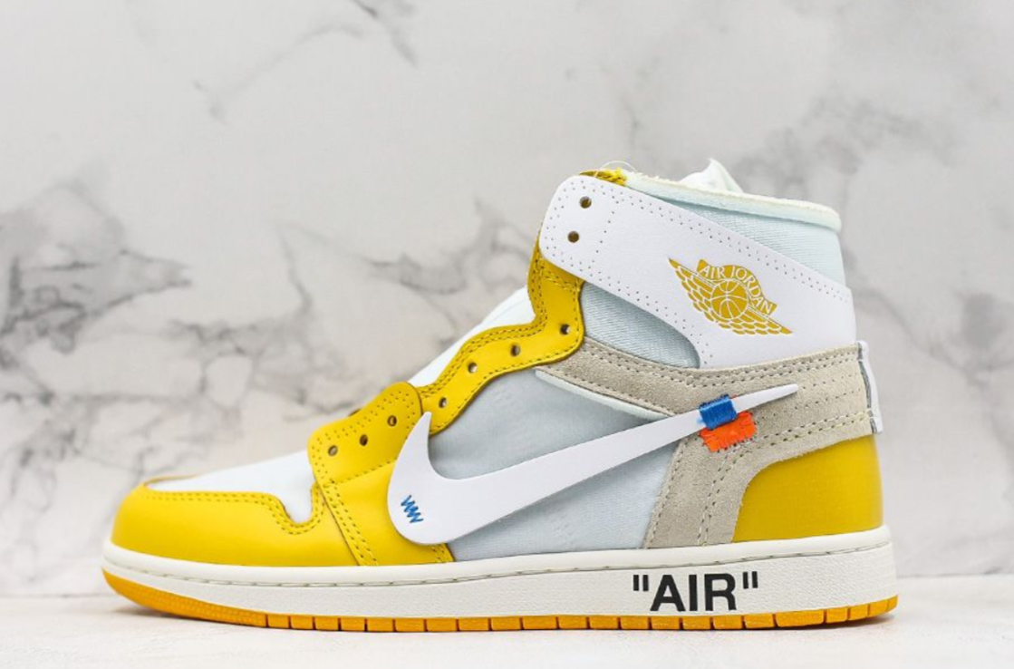 NIKE AIR JORDAN 1 RETRO HIGH X OFF-WHITE "YELLOW" - Alti Brand 