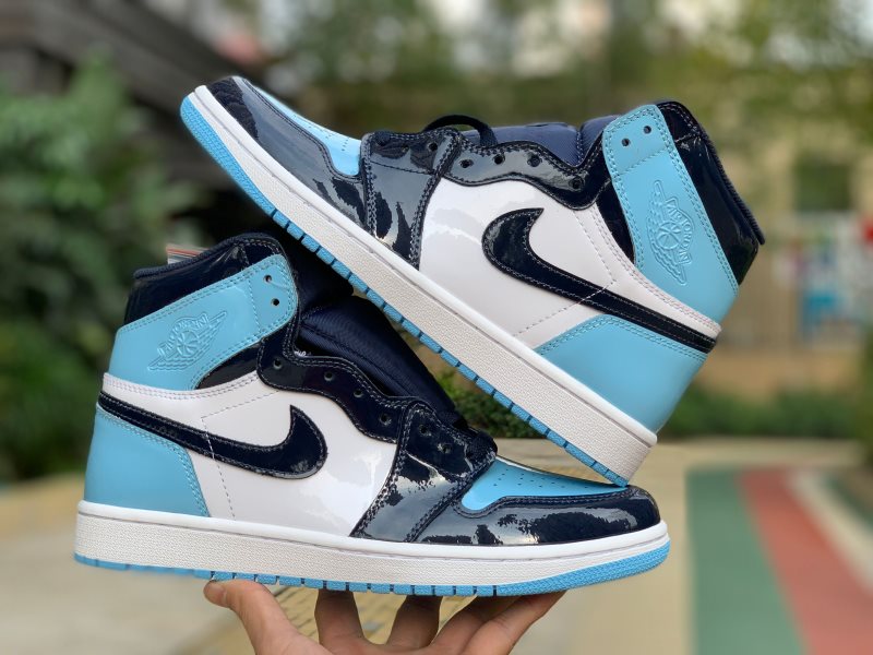 NIKE AIR JORDAN 1 RETRO HIGH UNC OBSIDIAN PATENT - Alti Brand 