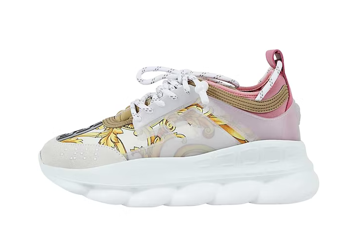 VERSACE CHAIN REACTION WHITE PINK YELLOW BAROCCO