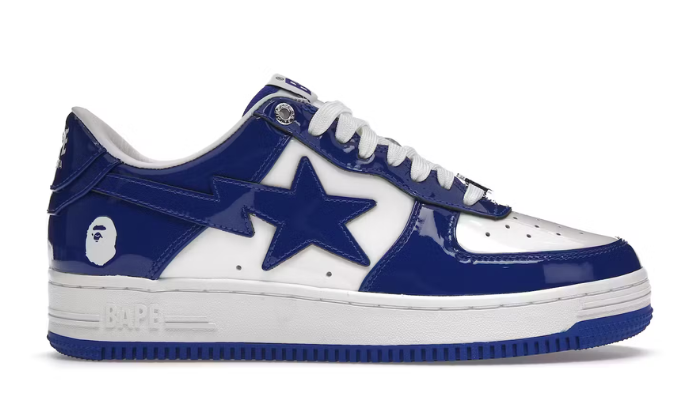 BAPE STA PATENT LEATHER WHITE BLUE (2023)