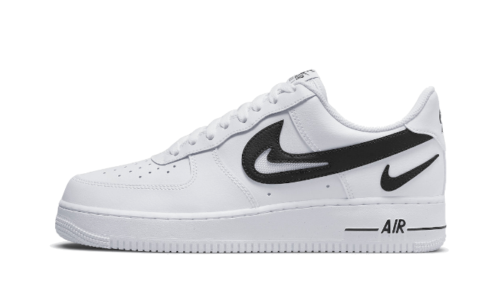 NIKE AIR FORCE 1 07 FM CUT OUT SWOOSH WHITE BLACK