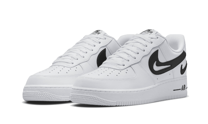 NIKE AIR FORCE 1 07 FM CUT OUT SWOOSH WHITE BLACK
