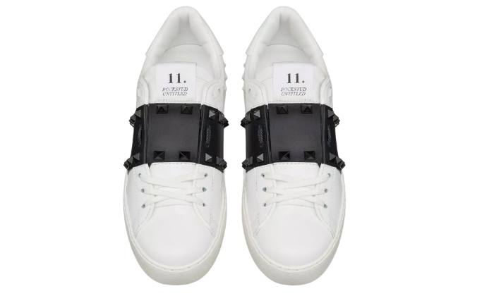 VALENTINO GARAVANI ROCKSTUD UNTITLED CALFSKIN SNEAKERS WITH MATCHING STUDS