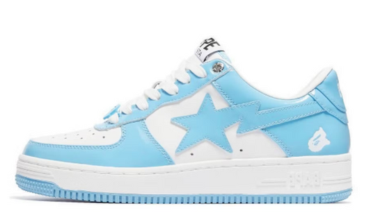 BAPE STA PATENT LEATHER BLUE WHITE