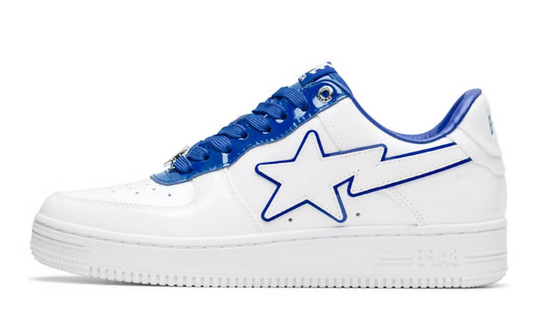 BAPE STA PATENT LEATHER WHITE BLUE