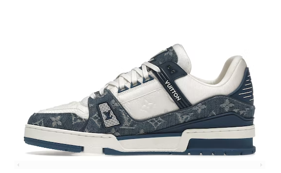 LOUIS VUITTON TRAINER MONOGRAM DENIM WHITE BLUE