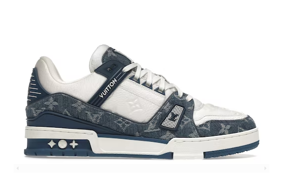 LOUIS VUITTON TRAINER MONOGRAM DENIM WHITE BLUE