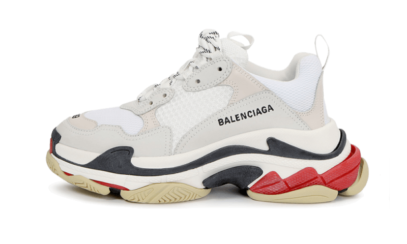 BALENCIAGA TRIPLE S WHITE BLACK RED