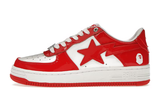 BAPE STA PATENT LEATHER WHITE RED (2023)