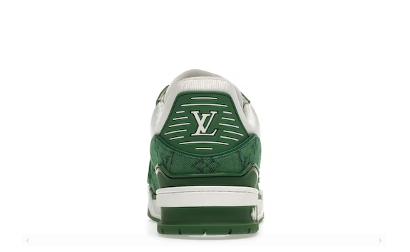 LOUIS VUITTON TRAINER GREEN MONOGRAM DENIM WHITE