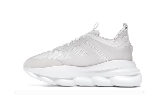 VERSACE CHAIN REACTION WHITE MESH RUBBER SUEDE