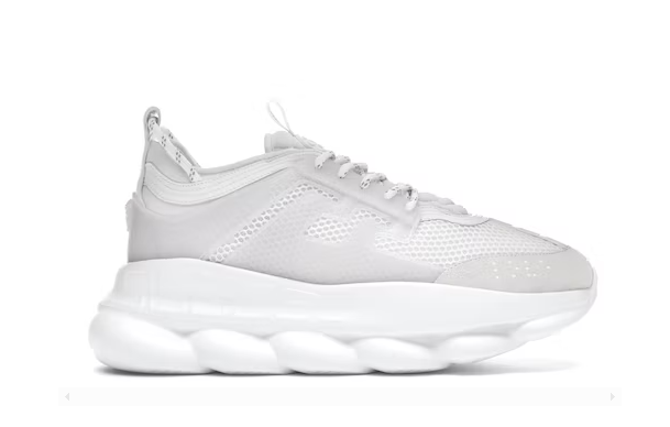 VERSACE CHAIN REACTION WHITE MESH RUBBER SUEDE