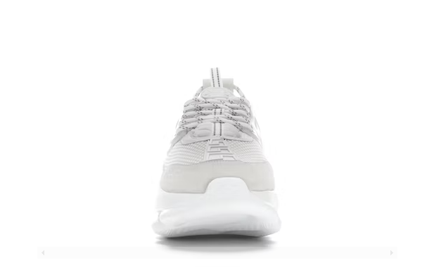 VERSACE CHAIN REACTION WHITE MESH RUBBER SUEDE